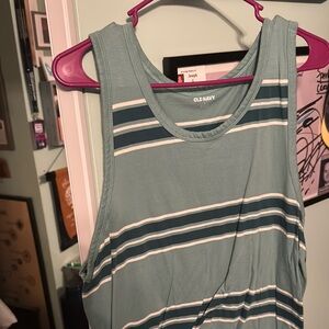 Old Navy Teal and White Striped Tank